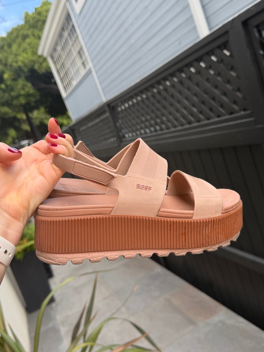 REEF Women’s Dusty Rose Platform Slingback Sandals